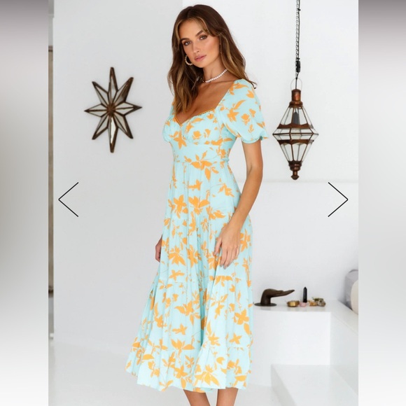 Hello Molly EVERYTHING I DREAMED OF MIDI DRESS TURQUOISE - sold out online - Picture 5 of 7